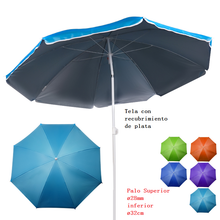 Cargar imagen en el visor de la galería, Sombrilla de Playa Inclinable con Protección UV y Aislamiento Térmico – 160, 180 y 200 cm