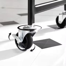 Cargar imagen en el visor de la galería, Carro de almacenamiento de 3 niveles, carrito de 3 pisos con ruedas giratorias de 360° - Negro