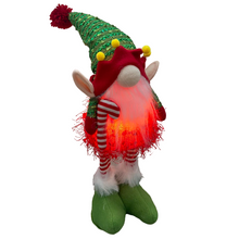 Cargar imagen en el visor de la galería, Muñeco Elfo de Navidad con luz LED Ilumina Cuerpo, Figura Enano de Elfo de Navideño Para Decoración 17x11x43cm de Navadad