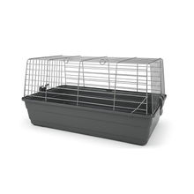 Cargar imagen en el visor de la galería, Jaula para Conejo y Pequeños Roedores 69x44,5x35,5 cm con Base Plástica y Rejilla Metálica – Color Blanco o Gris