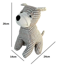 Cargar imagen en el visor de la galería, Bonito ratón con bufanda, perro, gato, saco para puerta, tope de puerta de relleno de arena, animales pesados, 1 kg, bonita decoración del hogar, juguete para niños (gris)