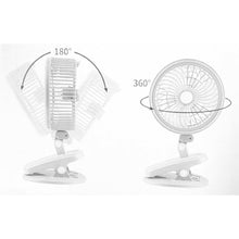 Cargar imagen en el visor de la galería, Mini Ventilador Con Pinza de Escritorio Recargable USB, viaje, oficina, coche, hogar, 30x18cm