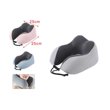 Cargar imagen en el visor de la galería, Cojín de Viaje Ergonómico de Espuma con Memoria – Almohada Cervical de Poliéster y Poliuretano 25x25 cm, Ajustable y Transpirable