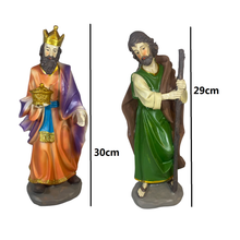 Cargar imagen en el visor de la galería, Nacimiento Belén Grande 11 figuras Portal de Belén Reyes Magos María Jesús y José 28-30cm