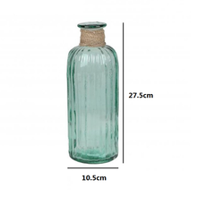 Cargar imagen en el visor de la galería, Jarrón Florero Cristal en Vidrio verde reciclado Para Decoracion Hogar