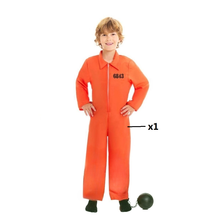 Cargar imagen en el visor de la galería, Disfraz Preso Presidiario Americano Traje De Prisionero Niño Infantil Para Halloween Carnaval Teatro