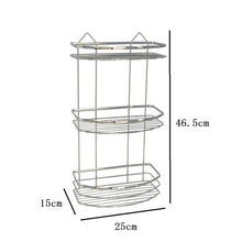 Cargar imagen en el visor de la galería, Estantería de Baño de Hierro Cromado – Almacenaje de Pared para Gel, Champú y Accesorios