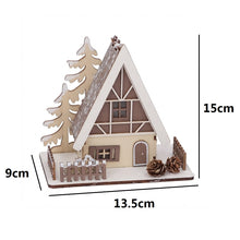 Cargar imagen en el visor de la galería, Casita Nevada de Madera con Luz LED - Decoración Navideña para Pueblo, Figura Iluminada para Interior, Pilas Incluidas