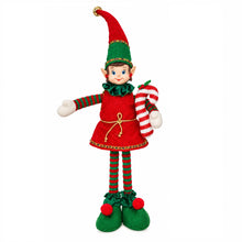 Cargar imagen en el visor de la galería, Muñeco Elfo de Navidad Decorativo 45 cm – Duende Navideño de Tela, 2 Modelos Surtidos, Adorno Festivo para el Hogar