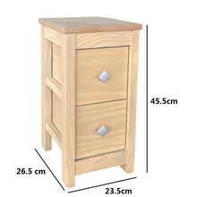 Cargar imagen en el visor de la galería, Mueble Auxiliar Cajonera Estrecho de Madera de Pino Natural Color Roble Claro Madera Natural