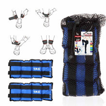Cargar imagen en el visor de la galería, Pesas Para Tobillos y Muñecas de 1 a 5 Kilos, Lastres Doble Correa Ajustables, para Fitness Ejercicio Gimnasio Entrenamiento, Pesas Tobilleras Multifuncional