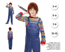 Cargar imagen en el visor de la galería, Maxia Fiesta - Disfraz Muñeco Asesino Niño Infantil Para Fiestas Halloween Carnaval