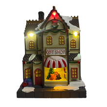 Cargar imagen en el visor de la galería, Casa con Luz LED de Navidad Tienda de Regalos, Librería y Teatro Figura Decorativa 10x7.5x14.5 cm Para Decoracion de Navidad