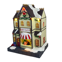 Cargar imagen en el visor de la galería, Casa con Luz LED de Navidad Tienda de Regalos, Librería y Teatro Figura Decorativa 10x7.5x14.5 cm Para Decoracion de Navidad