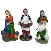 Cargar imagen en el visor de la galería, Set 6 Figuras de Oficios y Pastores para Belén (15 cm) – Escenas de Aldea Tradicional Navideña – Decoración Pesebre Navidad
