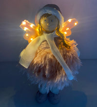 Cargar imagen en el visor de la galería, Figura de Ángel Rosa con Alas Iluminacion 14 Luces de LED para Decoracion de Navidad