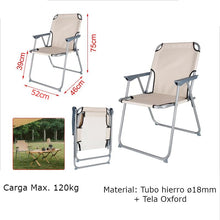 Cargar imagen en el visor de la galería, Silla de playa plegable con reposabrazos de Plástico Estructura Metal Cayo ancho de Exteriores