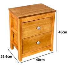 Cargar imagen en el visor de la galería, Mueble Auxiliar Cajonera Ancha de Madera de Pino Natural Color Roble Claro / Meil Para Baño Dormitorio