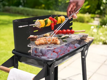 Cargar imagen en el visor de la galería, Elite - Barbacoa de Carbón Rectangular con 2 Ruedas y Patas (82.5 X 33 X 84 CM)