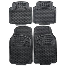Cargar imagen en el visor de la galería, Alfombras de Goma Recortable Universal Negra Para Coche Automóvil Juego de 4 pcs Resitente al Uso Antideslizante