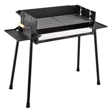 Cargar imagen en el visor de la galería, Gran Barbacoa de Carbón con 3 Estanterias en los laterales Plegable Portátil 102.5x44x83 cm, para cocina al aire libre, Camping, senderismo, Picnics, parrilla de carbón, Una Sensación Comoda, Estetico y Resistente, Facil de Limpiar