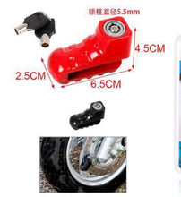Cargar imagen en el visor de la galería, Candado de Moto, Cerradura de Moto de bloqueo de disco antirrobo para motocicletas Scooters Bicicletas 2 llaves incluidas Dispositivo de seguridad sin alarma