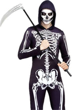 Cargar imagen en el visor de la galería, Disfraz Esqueleto Hombre Adulto reactivo a la luz utravioleta para Halloween Carnaval Teatro Discoteca