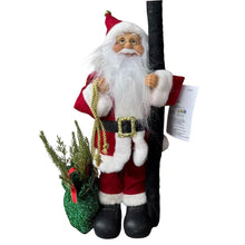 Cargar imagen en el visor de la galería, Muñeco de Papá Noel con Farol plegable, 110 cm, Decoración Navideña para Hogar - Gerimport