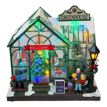 Cargar imagen en el visor de la galería, Escena Floriteria Con Luz Led y Música Navideña para Decorción de Navidad