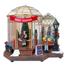 Cargar imagen en el visor de la galería, Escena Floriteria Con Luz Led y Música Navideña para Decorción de Navidad