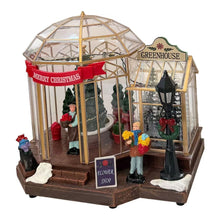 Cargar imagen en el visor de la galería, Escena Floriteria Con Luz Led y Música Navideña para Decorción de Navidad