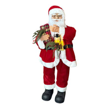 Cargar imagen en el visor de la galería, Figura Papá Noel de Pie con Luz, Música y Movimiento 87 cm Sensor de Voz Vestido Rojo y Lámpara Navideña