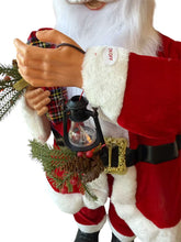 Cargar imagen en el visor de la galería, Figura Papá Noel de Pie con Luz, Música y Movimiento 87 cm Sensor de Voz Vestido Rojo y Lámpara Navideña
