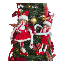 Cargar imagen en el visor de la galería, Muñeco Elfo Niño y Niña con Cascabeles | Decoración Navideña