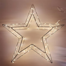 Cargar imagen en el visor de la galería, Estrella de Navidad Luminosa 3D de Metal con Luces LED Cálidas - Decoración Interior Festiva para Navidad en Plata
