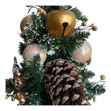 Cargar imagen en el visor de la galería, Árbol de Navidad 45 cm con Maceta y Adornos – Bolas, Cascabel y Piña Grande, 2 Colores al Azar