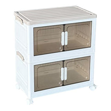 Cargar imagen en el visor de la galería, Organizador Apilable con Ruedas X2 – Caja de Almacenaje Plegable con Puertas Frontales – 3 Tamaños Disponibles – Plástico Resistente
