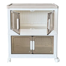 Cargar imagen en el visor de la galería, Organizador Apilable con Ruedas X2 – Caja de Almacenaje Plegable con Puertas Frontales – 3 Tamaños Disponibles – Plástico Resistente