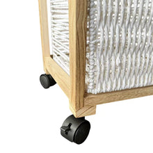 Cargar imagen en el visor de la galería, Mueble Cajonera con Ruedas 3 Cajones | Estructura Paulownia/MDF/Álamo | Blanco o Natural | 77,5x29x27 cm