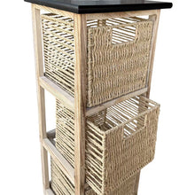 Cargar imagen en el visor de la galería, Mueble Cajonera con Ruedas 3 Cajones | Estructura Paulownia/MDF/Álamo | Blanco o Natural | 77,5x29x27 cm