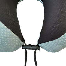 Cargar imagen en el visor de la galería, Cojín de Viaje Ergonómico de Espuma con Memoria – Almohada Cervical de Poliéster y Poliuretano 25x25 cm, Ajustable y Transpirable
