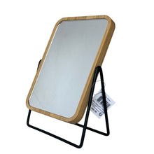 Cargar imagen en el visor de la galería, Espejo de Bambú Ajustable – Espejo de Mesa con Soporte Plegable, Diseño Natural y Ángulo Regulable
