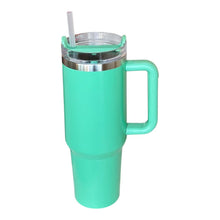 Cargar imagen en el visor de la galería, Taza Termo de Viaje 1.2L de Acero Inoxidable con Asa y Pajita | Vaso Térmico Doble Pared para Coche | Mantiene Frío y Caliente