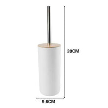 Cargar imagen en el visor de la galería, Juego de Accesorios de Baño 4-5 Piezas de Plástico y Bambú – Accesorios de baño Vaso Portacepillos de Dientes, Dispensador de jabón, Plato de jabón / jabonera, Escobillero de aseo / Cepillo de inodoro
