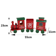 Cargar imagen en el visor de la galería, Tren de Navidad Decorativo Rojo y Verde 55x11x23 cm – Adorno Navideño de Hierro