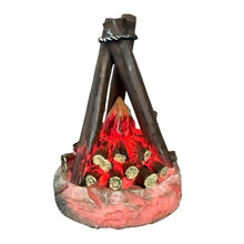 Cargar imagen en el visor de la galería, Estufa Fuego con Luz LED para Belén - Accesorios Decorativos de Resina, 3 Modelos Rústicos para Nacimiento de Navidad (Pilas Incluidas)