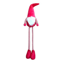 Cargar imagen en el visor de la galería, Gnomo Navideño Extensible de 77 a 128 cm en Color Rojo - Muñeco de Navidad Ajustable con Patas Telescópicas para Decoración del Hogar