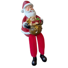 Cargar imagen en el visor de la galería, Set de 3 Figuras Decorativas Navideñas Sentadas de Resina y Poliéster 7,5x7x17 cm