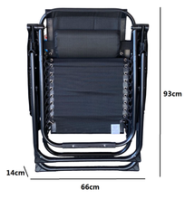 Cargar imagen en el visor de la galería, Silla Tumbona Hamaca Plegable Reclinable de gravedad cero y resistente para Playa, jardín, terraza - Hamaca Multiposiciones de Metal con cojín reposacabeza