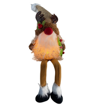 Cargar imagen en el visor de la galería, Muñeco Elfo Sentado de Navidad con luz LED Ilumina Cuerpo, Figura Enano de Elfo de Navideño Para Decoración de Navadad 15x9x45cm